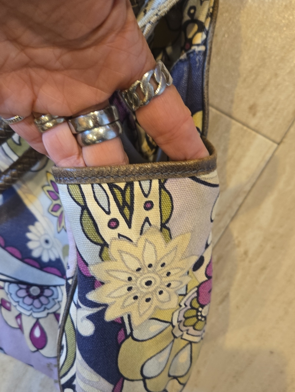 Brighton Multi-Color Design Print Shoulder Bag - Picture 4 of 15
